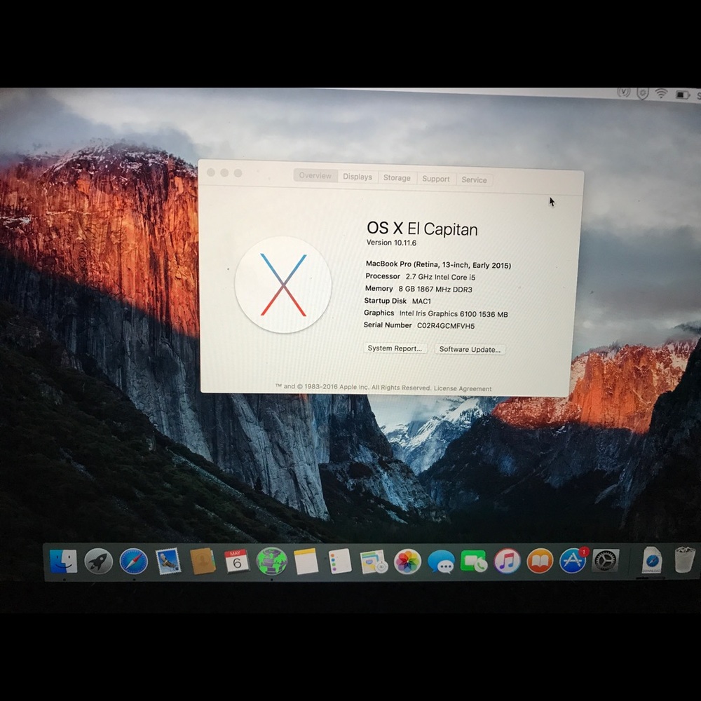 EUC MacBook Pro Retina 13in 2015 Just Wiped Clean